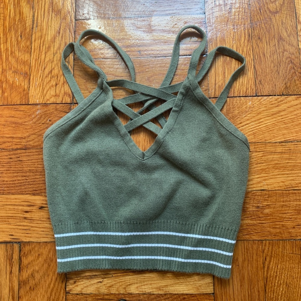 Strappy Knit Cropped Tank